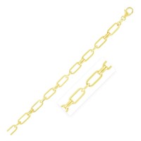 14k Gold Paperclip Rondel Link Chain