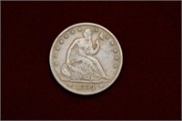 1854 Seated Half Dollar AU