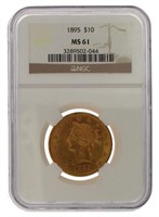 1895 Liberty Head MS61 $10.00 Gold Eagle