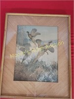 Vtg 40's Lynn Bogue Hunt Framed Pheasants