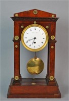 FRENCH AS-IS MAHOGANY PORTICO CLOCK