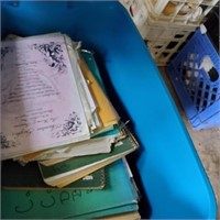 BLUE TOTE OF RECIPES AND MORE