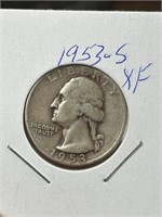 1953 S George Washington Silver Quarter