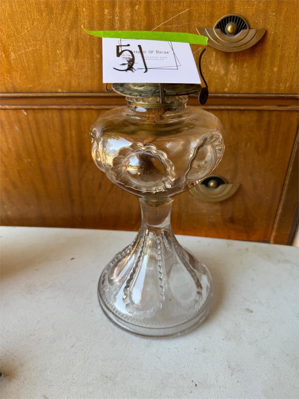 Glass oil lamp base