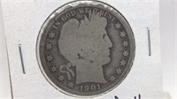 1901 Barber Half Dollar