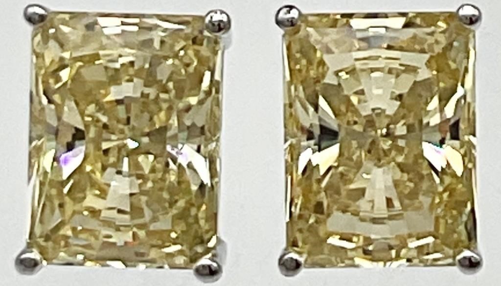 Sterling Large Yellow Stone Earrings