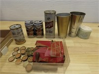 Cork bottle caps, Beer cans, Misc.