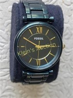 fossil carlie three hand teal green watch mint!