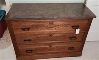 ANTIQUE DRESSER WITH MARBLE TOP