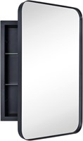 Black Mirror Cabinet 16x24' Steel
