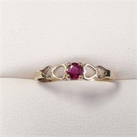 10K YELLOW GOLD RUBY(0.17CT)  RING (~SIZE 7)