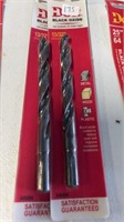 2 New black Oxide Drill bits