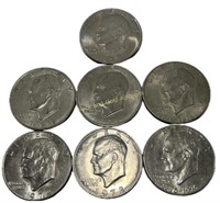 (7) Silver Eisenhower $1 Dollar Coins (1971-1976)
