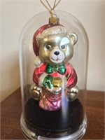 Hand crafted glass bear ornament