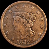 1842 Braided Hair Large Cent - Large Date