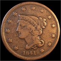 1841 Braided Hair Large Cent - Only 2000 Survive!