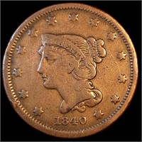 1840 Braided Hair Large Cent - Sm Dt - 400 Survive