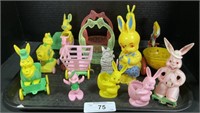 Vintage Plastic' Tin Easter Decor/Figurines.