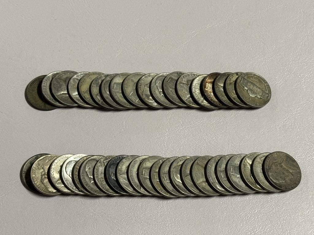 ROLL OF SILVER WAR NICKELS (40)