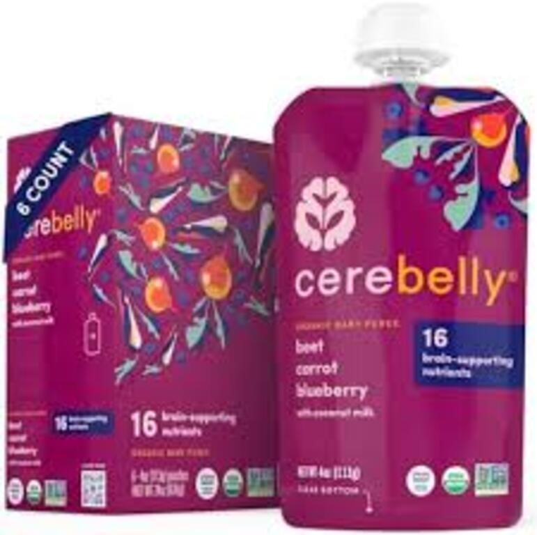 SEALED! Cerebelly Organic Baby Food Pouches Beet