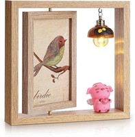 Rotating Picture Frames,Wooden Double Sided Photo