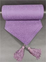 Table Runner, Subtle Purple Patterned w Tassels