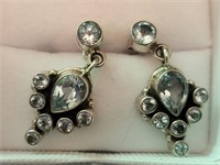 Sterling silver & topaz dangle earrings, 1.25" ...