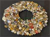 Button wreath - wire mesh covered with hundreds of