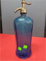 Antique Blue Klees Sparkling water seltzer bottle