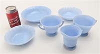 6 pièces de vaisselle Pyrex delphite, vintages