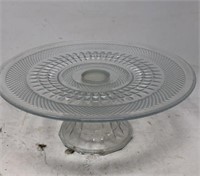Glass Pedestal Cake Plate 12” R x 4.5” H