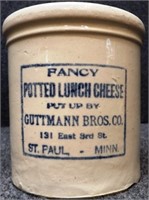 Guttmann Bros. Red Wing Stoneware Cheese Crock