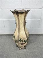 Large Decorative Pressed Metal Vase