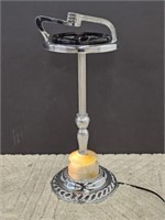 1950'S CHROME ASHTRAY STAND WITH LIGHTED BASE