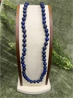 Lapis Lazuli Bead Sterling Silver 18’’ Necklace