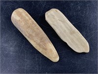 2 Old pieces of beach combed ivory from ancient wa