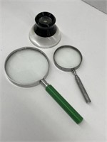 2 Magnifying Glasses And A 10 Power Magnifier