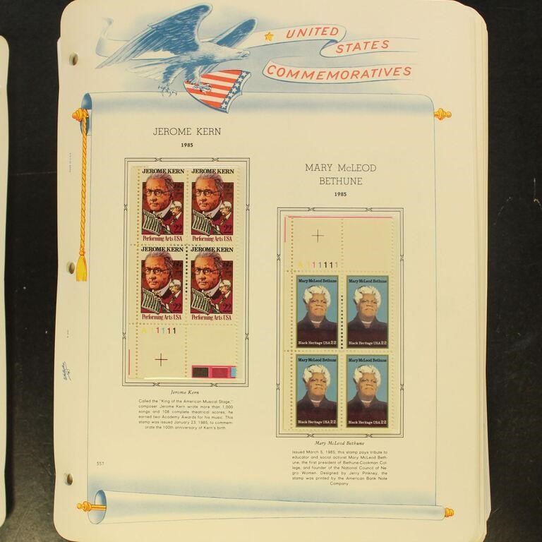 US Stamps 1985-1991 Commemoratives Mint NH Plate B
