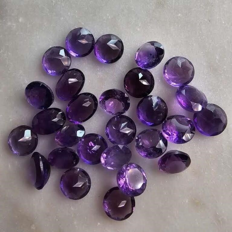 21 Ct Faceted Small Amethyst Stones Lot , Mix Shap