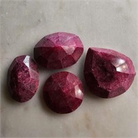 148 Ct Faceted Colour Enhanced Ruby Gemstones Lot