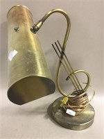 15" Tall Vintage Brass Desk 2-Bulb Lamp