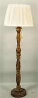 CARVED AND GILDED CANDLESTICK FLOOR LAMP