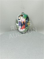 reverse painted glass egg - 5"