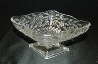 Glass Dish; Patterned Glass w/flower design