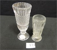 Fostoria Glass Vases - 6¼" h; 1 glass vase - 4½" h