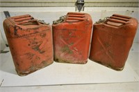 3- Red Metal Gas Cans