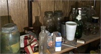 Contents of shelf --bottles, jars, misc.