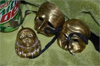 Solid Brass Masks Wall Hangings