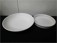 13-in World Market bowl and a CorningWare pie