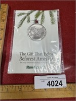 Plow & Hearth pewter Christmas ornament